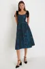 Beyond Graceful Black Floral Jacquard Velvet Tie-Strap Midi Dres sold by Lulus