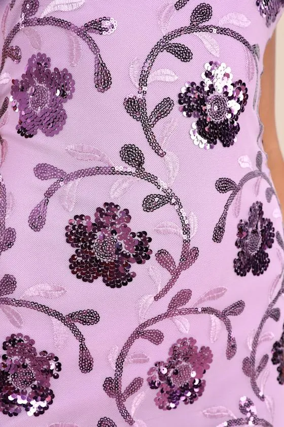 Substantial Shine Lavender Sequin Backless Mini Dress sold by Lulus product image thumbnail 4