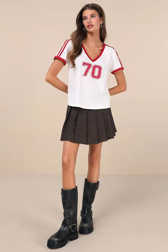 Janan White V-Neck Graphic Tee sold by Lulus product image thumbnail 4