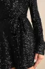 Cue the Shine Black Sequin Long Sleeve Romper sold by Lulus
