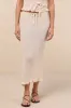 Mimi Cream Semi-Sheer Knit Drawstring Midi Skirt sold by Lulus