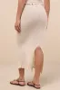 Mimi Cream Semi-Sheer Knit Drawstring Midi Skirt sold by Lulus