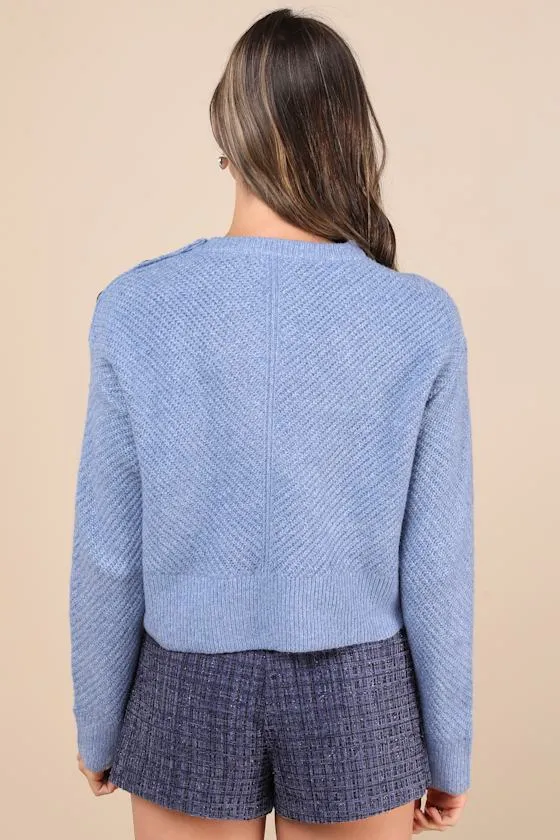 Maximum Cozy Heather Periwinkle Pullover Sweater sold by Lulus product image thumbnail 2