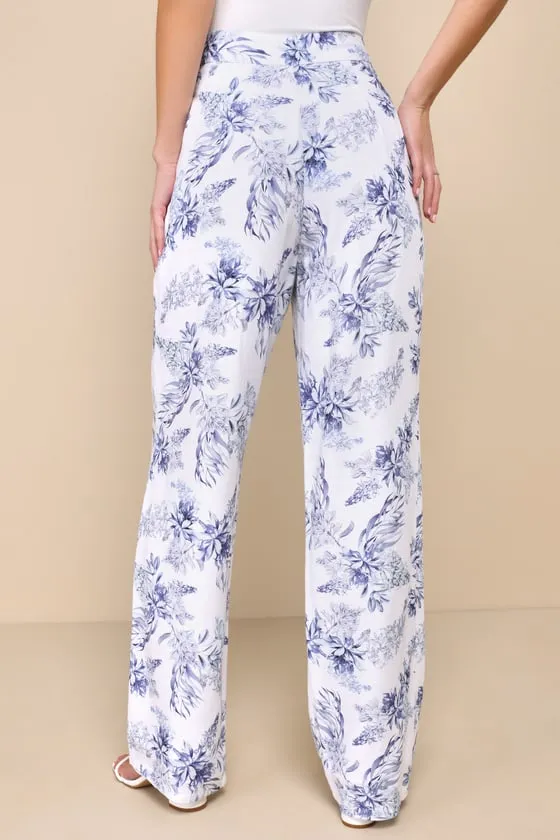 Countryside Cutie White Floral Print Linen High-Rise Pants sold by Lulus product image thumbnail 3