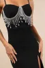 Divine Extravagance Black Rhinestone Fringe Bustier Maxi Dress sold by Lulus