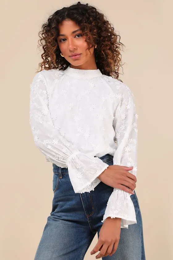 Charismatic Romantic White Embroidered Top sold by Lulus
