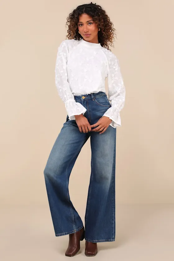 Charismatic Romantic White Embroidered Top sold by Lulus product image thumbnail 3