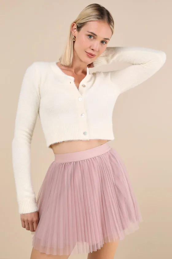 Effortless Sweetheart Mauve Mesh Pleated Mini Skirt sold by Lulus product image thumbnail 2