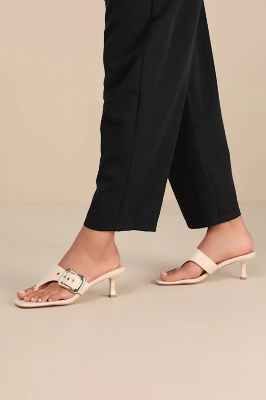 Meline Bone Buckle Thong Slide Sandals sold by Lulus