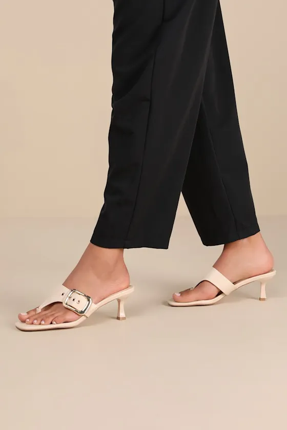 Meline Bone Buckle Thong Slide Sandals sold by Lulus