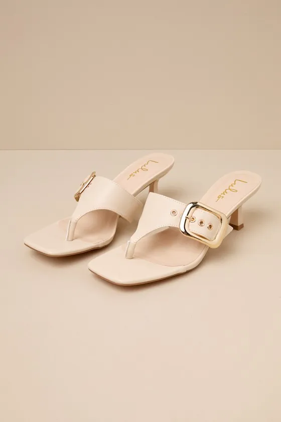 Meline Bone Buckle Thong Slide Sandals sold by Lulus product image thumbnail 2