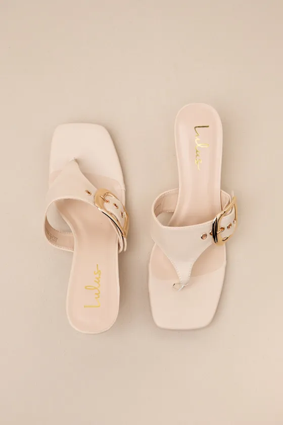 Meline Bone Buckle Thong Slide Sandals sold by Lulus product image thumbnail 3