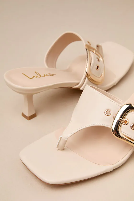 Meline Bone Buckle Thong Slide Sandals sold by Lulus product image thumbnail 4