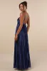 Elaborate Charm Navy Blue Satin Pleated Backless Maxi Dress sold by Lulus