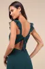 Delightful Loveliness Emerald Green Ruffled Tie-Back Maxi Dress sold by Lulus