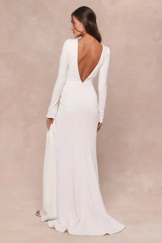 Stunning Romance White Long Sleeve Mermaid Maxi Dress sold by Lulus product image thumbnail 2