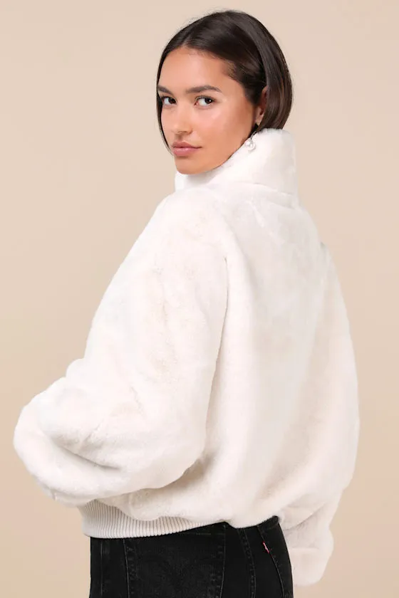 Fabulous Essential Cream Faux Fur Oversized Bomber Jacket sold by Lulus product image thumbnail 2