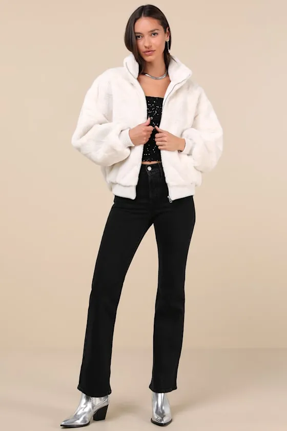 Fabulous Essential Cream Faux Fur Oversized Bomber Jacket sold by Lulus product image thumbnail 3