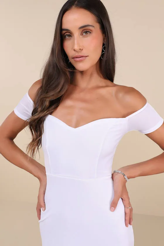 How Much I Care White Velvet Off-the-Shoulder Midi Dress sold by Lulus product image thumbnail 2