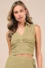 Luxe Cuteness Lime Green Textured Collared Crop Top sold by Lulus