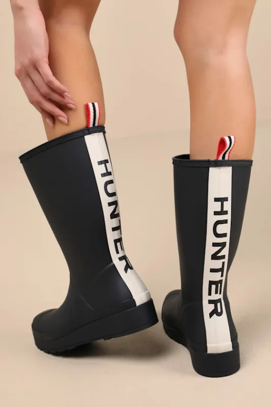 Play Tall Black Signature Mid-Calf Rain Boots sold by Lulus