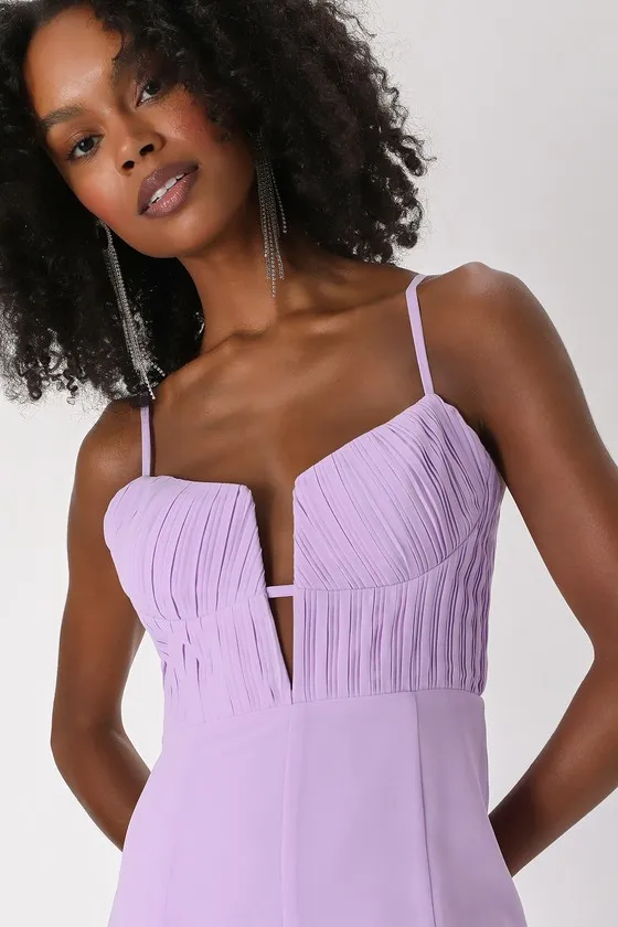 Sweetest Splendor Lilac Sleeveless Pleated Bustier Maxi Dress sold by Lulus product image thumbnail 2