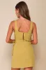 Effortlessly Airy Chartreuse Linen Faux Wrap Mini Dress sold by Lulus