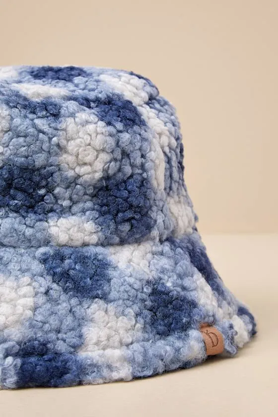 Cuddly Favorite Blue Plaid Shearling Bucket Hat sold by Lulus product image thumbnail 4