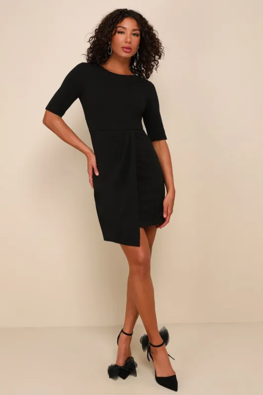 Westwood Black Half Sleeve Sheath Dress sold by Lulus