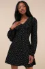 Sweetie Aura Black and White Polka Dot Mini Dress sold by Lulus