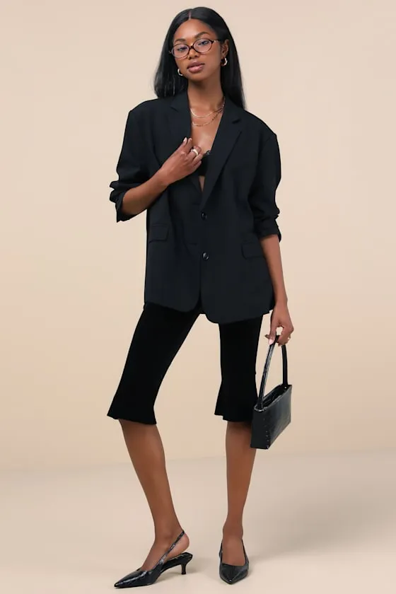 Captivating Poise Black Velvet High-Rise Capri Pants sold by Lulus product image thumbnail 2