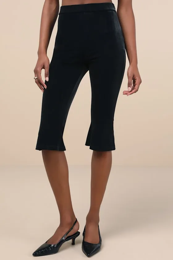 Captivating Poise Black Velvet High-Rise Capri Pants sold by Lulus product image thumbnail 3