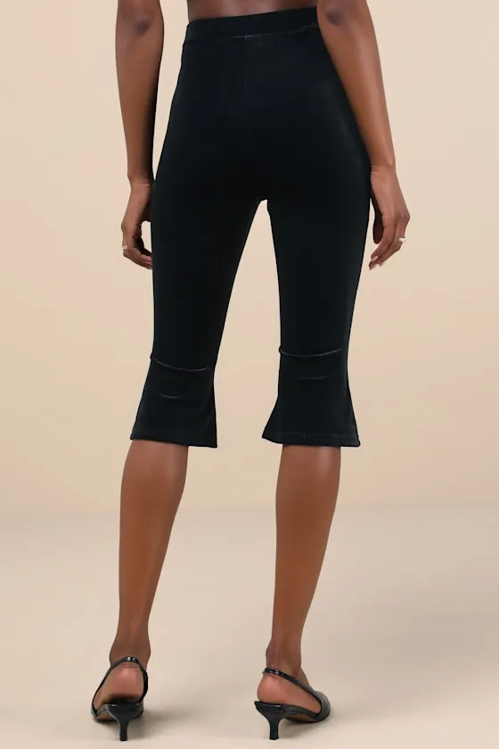 Captivating Poise Black Velvet High-Rise Capri Pants sold by Lulus product image thumbnail 4