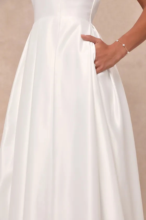 Extraordinary Vow White Off-the-Shoulder Maxi Dress with Pockets sold by Lulus product image thumbnail 3