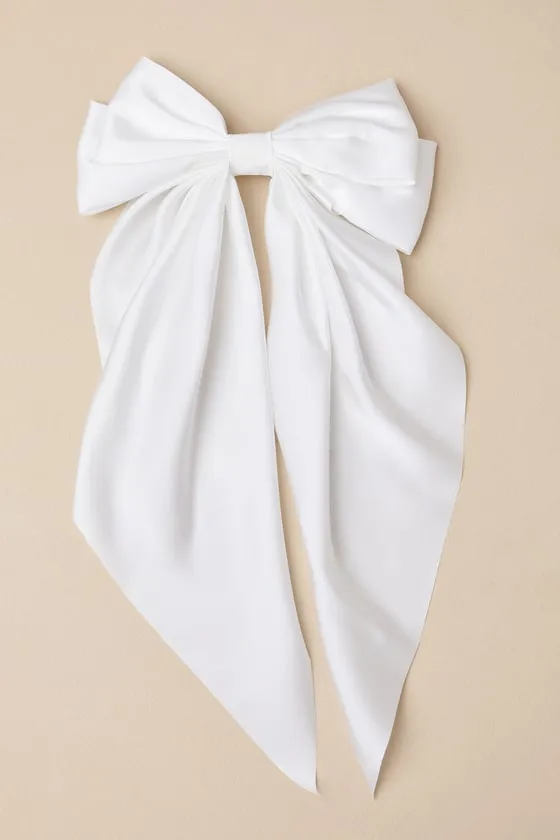 Adorable Inclusion White Satin Bow Hair Clip sold by Lulus product image thumbnail 2