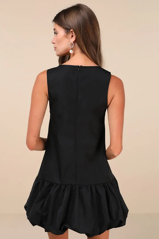 Tamilo Black Sleeveless Bubble-Hem Mini Dress sold by Lulus product image thumbnail 2