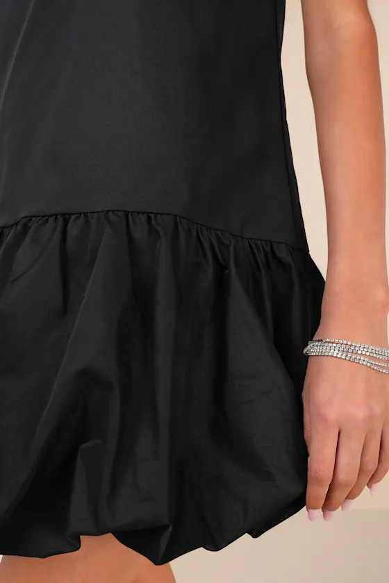 Tamilo Black Sleeveless Bubble-Hem Mini Dress sold by Lulus product image thumbnail 4