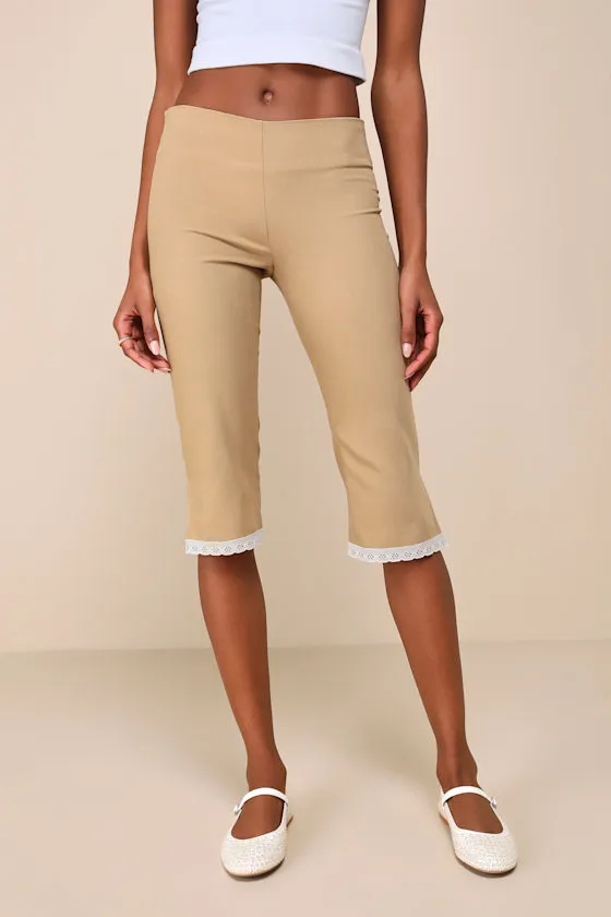 Mary Tan Lace Capri Pants sold by Lulus product image thumbnail 2