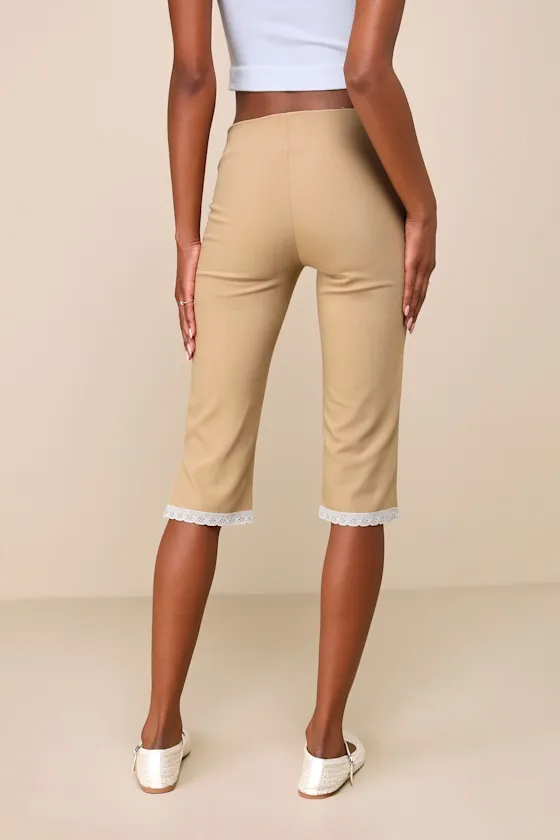 Mary Tan Lace Capri Pants sold by Lulus product image thumbnail 3