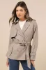 Trencherous Khaki Short Cropped Trench Coat sold by Lulus