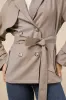 Trencherous Khaki Short Cropped Trench Coat sold by Lulus