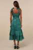 Elegant Direction Green Embroidered Ruffled Tie-Strap Midi Dress sold by Lulus