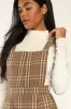 Plaid to Be Yours Beige and Brown Plaid Pinafore Mini Dress sold by Lulus