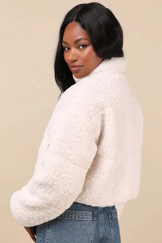 Clermont Ivory Shearling Cropped Jacket sold by Lulus product image thumbnail 2
