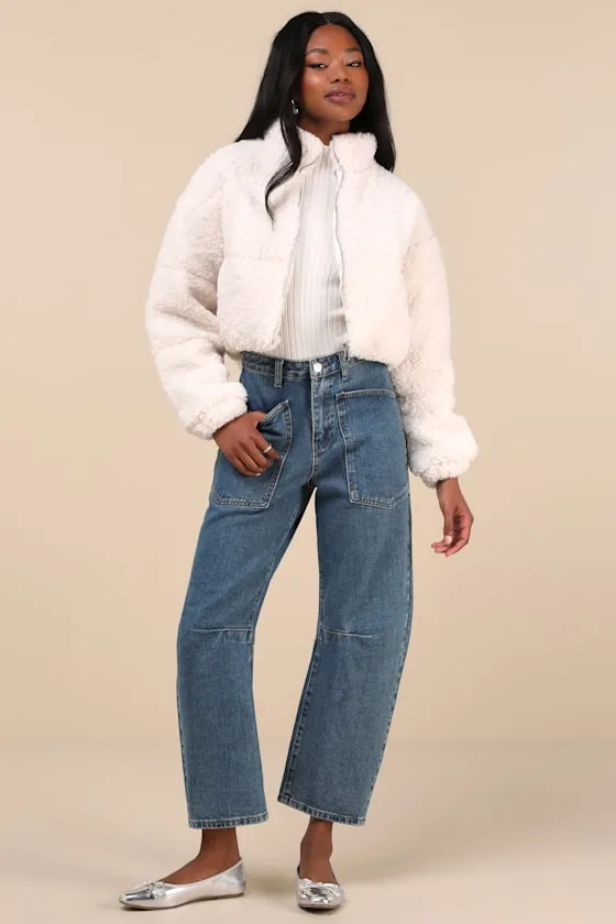 Clermont Ivory Shearling Cropped Jacket sold by Lulus product image thumbnail 3