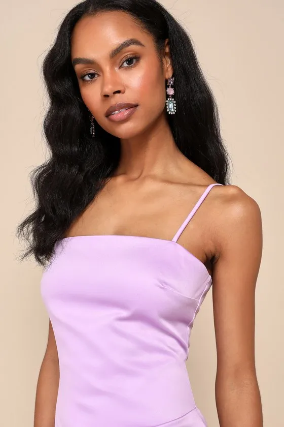 Ideal Perfection Lavender Satin Sleeveless Mini Dress sold by Lulus product image thumbnail 4
