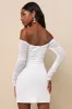Elegant Eternity White Mesh Ruched Off-the-Shoulder Mini Dress sold by Lulus