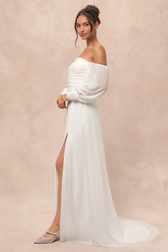 Adorna White Off-the-Shoulder Maxi Dress sold by Lulus product image thumbnail 4
