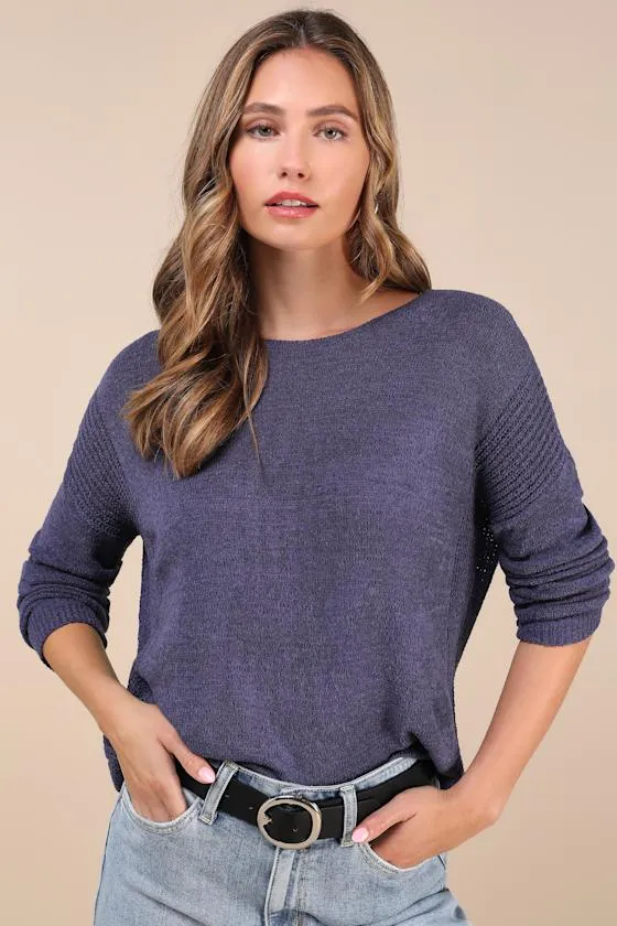 Positive Affirmations Blue Loose Knit Sweater sold by Lulus