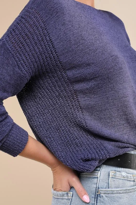 Positive Affirmations Blue Loose Knit Sweater sold by Lulus product image thumbnail 4